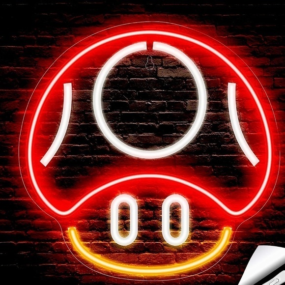 Urban Outfitters Other - Mario Mushroom Nintendo Cartoon Video Game Neon Light LED Man Cave Kid/Teen Room